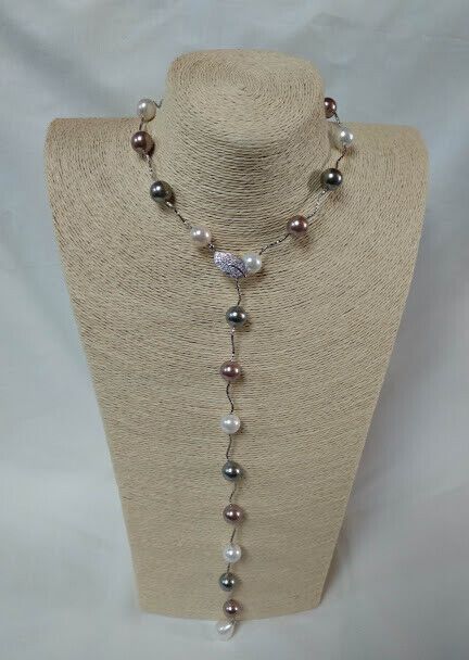 Collar perlas con broche multiposicion Nuevo con etiquetas (105) - Imagen 3