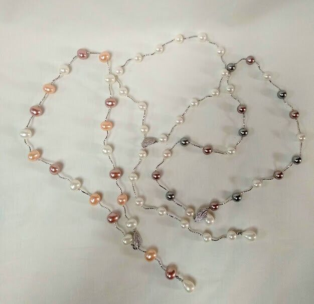 Collar perlas con broche multiposicion Nuevo con etiquetas (105) - Imagen 4