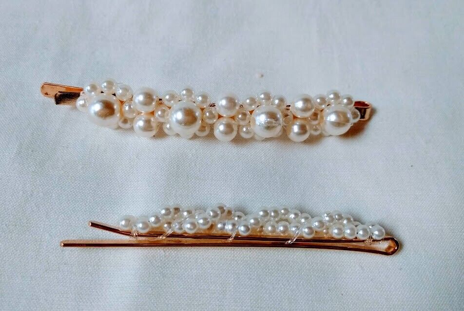 Horquilla para el cabello cuajada de perlas pack 2 unidades nuevas con etiquetas - Imagen 3