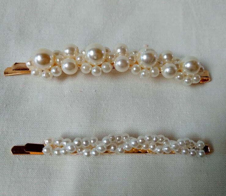Horquilla para el cabello cuajada de perlas pack 2 unidades nuevas con etiquetas