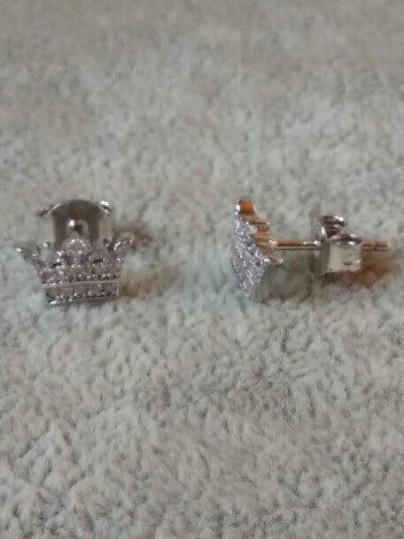 Pendientes Plata de Ley 3 corona presión Nuevos (106) - Imagen 4