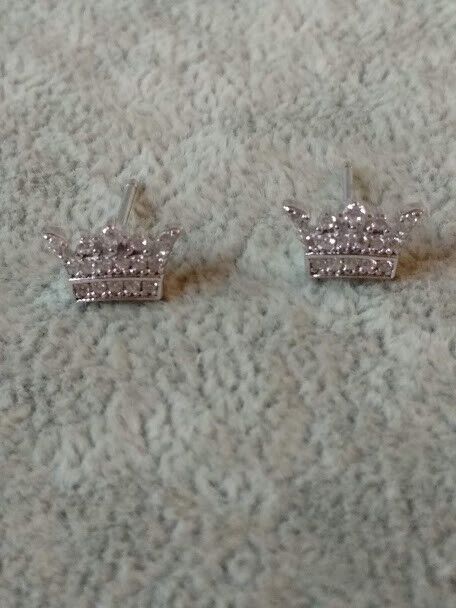 Pendientes Plata de Ley 3 corona presión Nuevos (106)