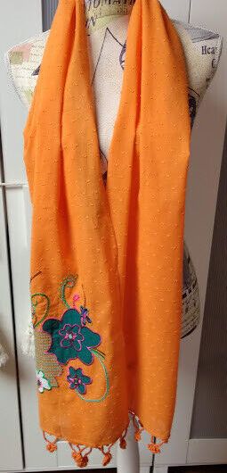 Fular 100% algodon con aplicaciones en un extremo diferentes colores (134)