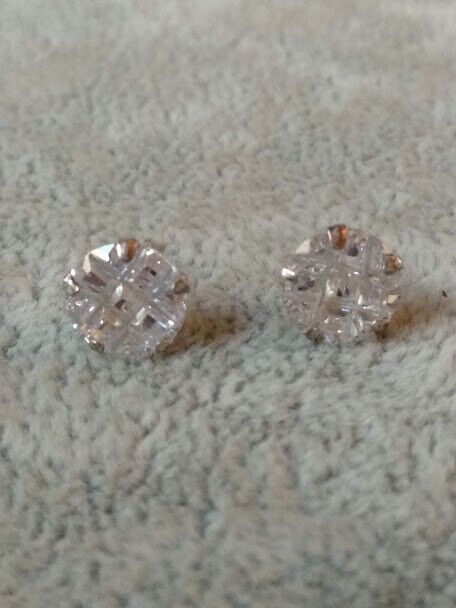 Pendientes Plata de Ley 3 circonita presión Nuevos (106)