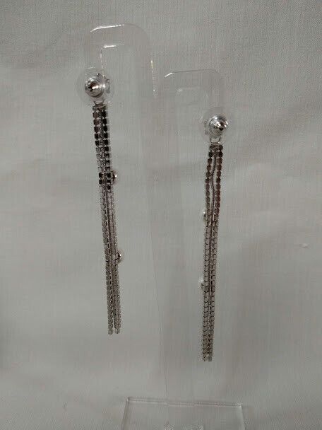 Pendientes bisuteria largos cierre presion con perlas nuevo con etiqueta (104) - Imagen 3