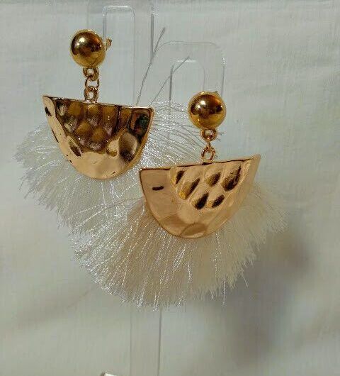 Pendientes bisutería mujer largos modelo Abanico presión Nuevos