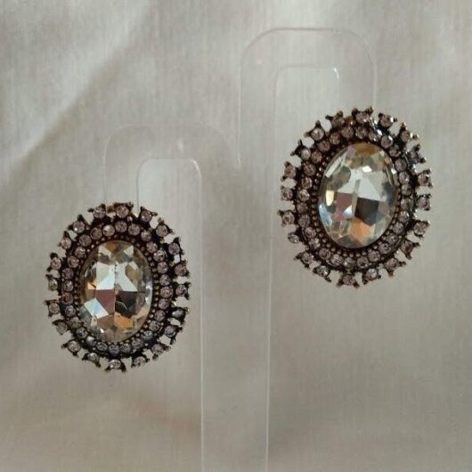 Pendientes vintage mujer bisutería cristal cierre omega Nuevos (106)