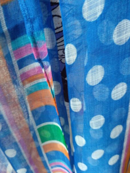 Fular 100% poliester combinado con lunares(134) - Imagen 3