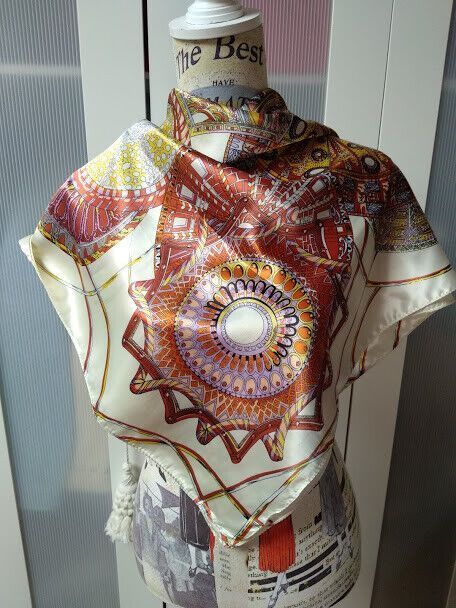 Pañuelo cuello mujer cuadrado estampado (135) - Imagen 4