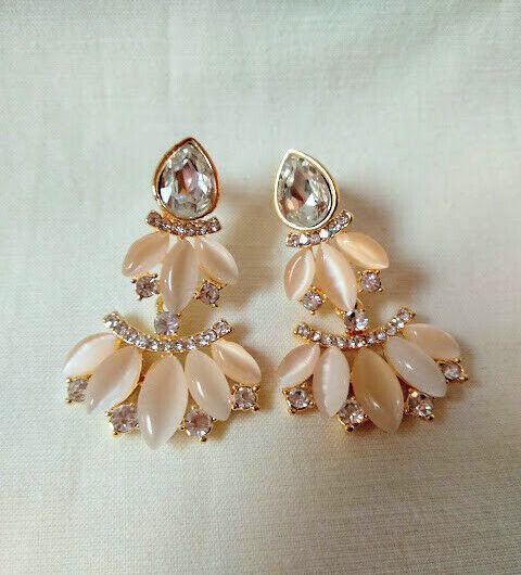 Pendientes mujer bisutería en cascada piedras cierre presión Nuevos