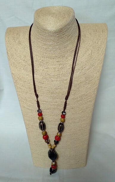 Collar étnico mujer combinado de cuentas de ceramica Nuevo