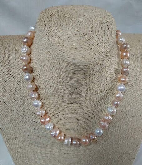 Collar y pulsera perlas barrocas naturales   Nuevo con etiquetas(105)