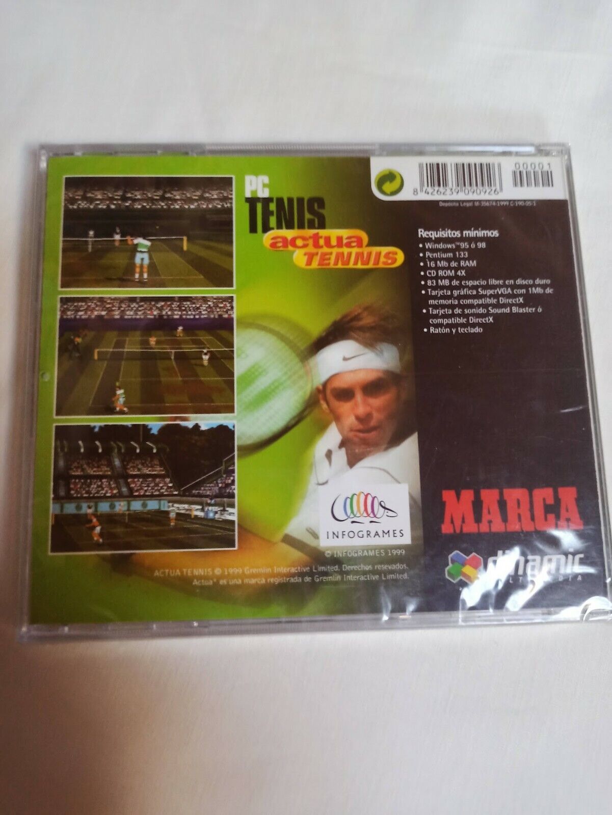 PC Tenis Actua Tenis SOLO WIN 95Y 98 Nuevo precintado (146) - Imagen 3