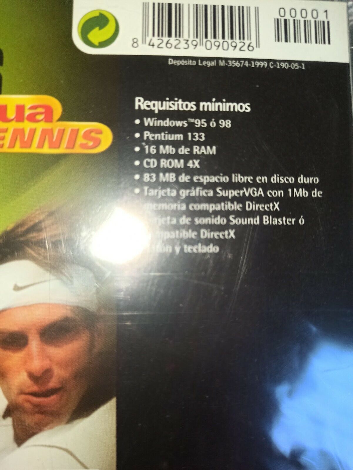 PC Tenis Actua Tenis SOLO WIN 95Y 98 Nuevo precintado (146) - Imagen 4