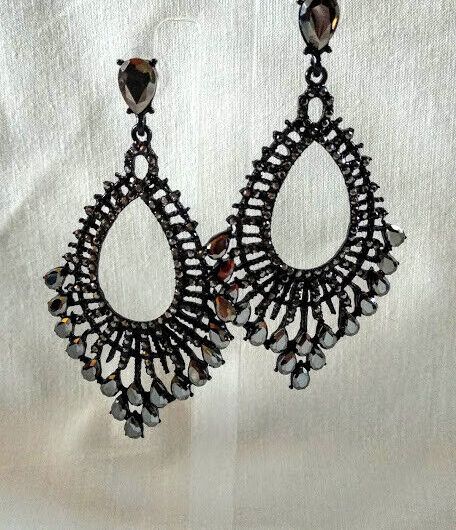 Pendientes fantasía fiesta cristal presión nuevo con etiqueta (106)