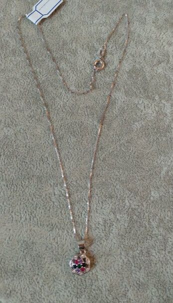 Pendientes y gargantilla con piedras Plata de Ley Rodiada presión Nuevos (106) - Imagen 4