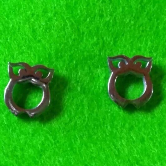 Pendientes acero mujer colección primavera buhos con presión