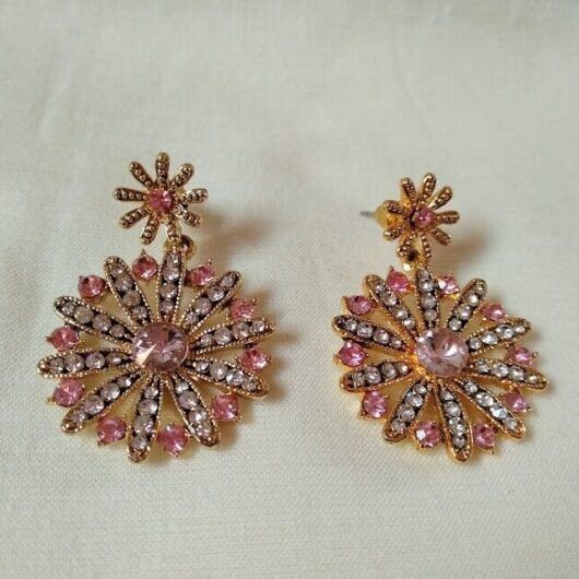 Pendientes mujer bisutería flor cierre presión Nuevos