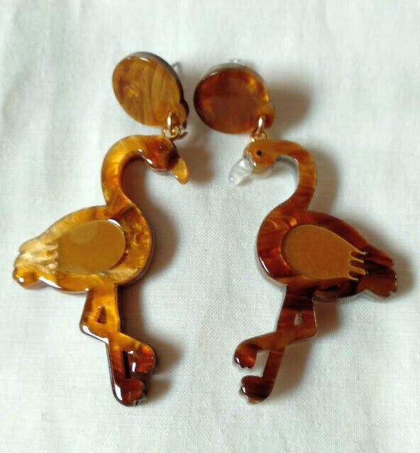 Pendientes acetato mujer juvenil forma flamenco Nuevos