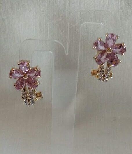 Pendientes mujer bisutería flor cierre omega Nuevos (106)