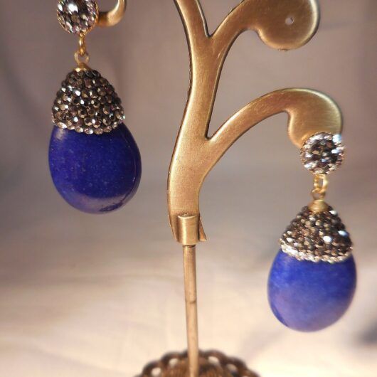 Pendientes piedra natural color azul