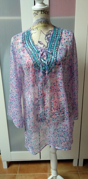 Vestido playa kaftan mujer talla única Nuevo con etiquetas. (135)