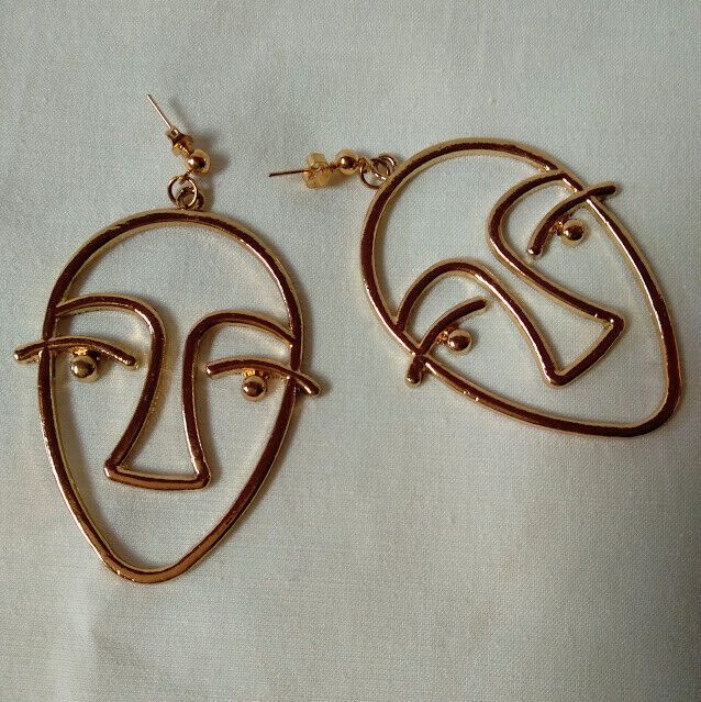 Pendientes bisutería estilo picasiano mujer largo nuevo con etiquetas - Imagen 4