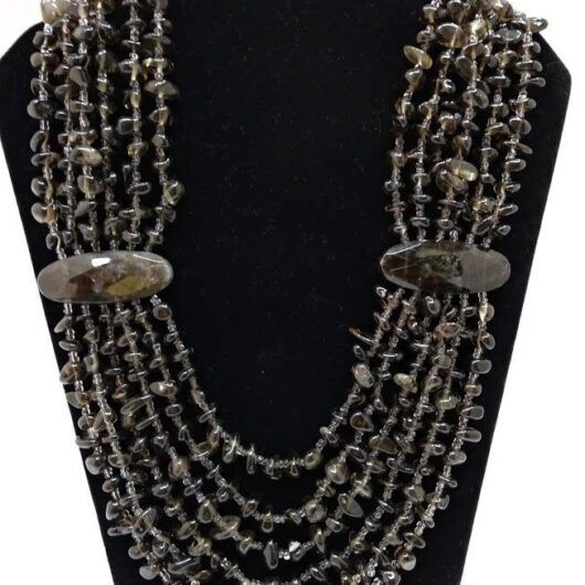 Collar agatas naturales color toffee en forma de chips  Nuevo con etiquetas.