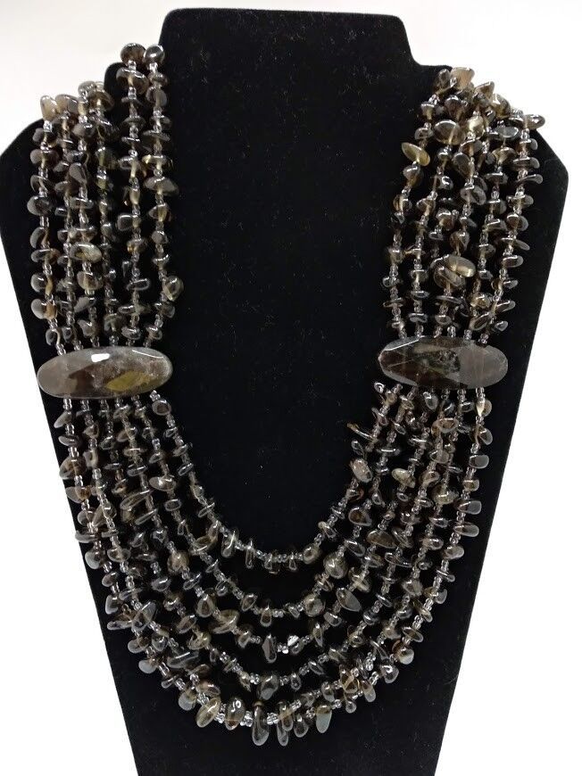 Collar agatas naturales color toffee en forma de chips  Nuevo con etiquetas.