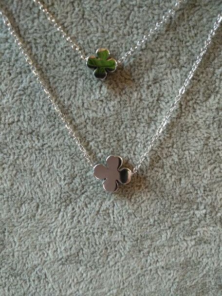 Collar gargantilla doble acero antialergico con colgantes flor Nuevos (106) - Imagen 3