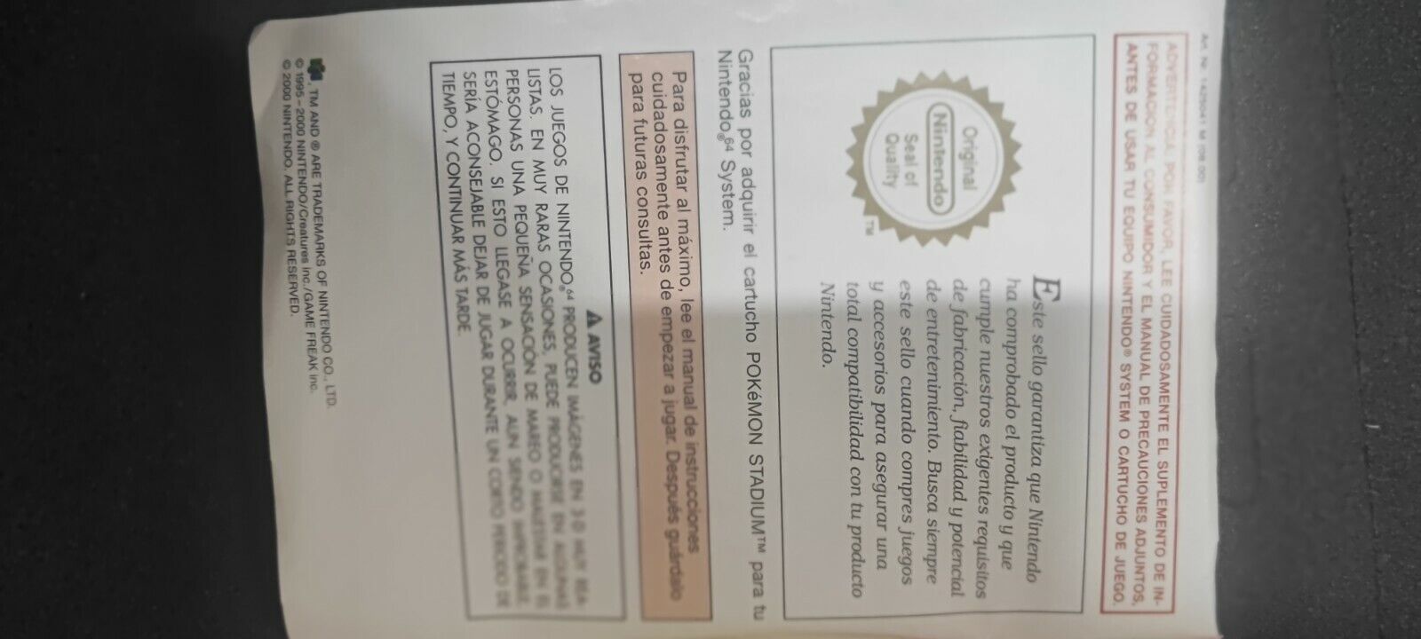 POKEMON STADIUM para Nintendo 64 Pal COMPLETO COMO NUEVO (151)ORIGINAL - Imagen 7