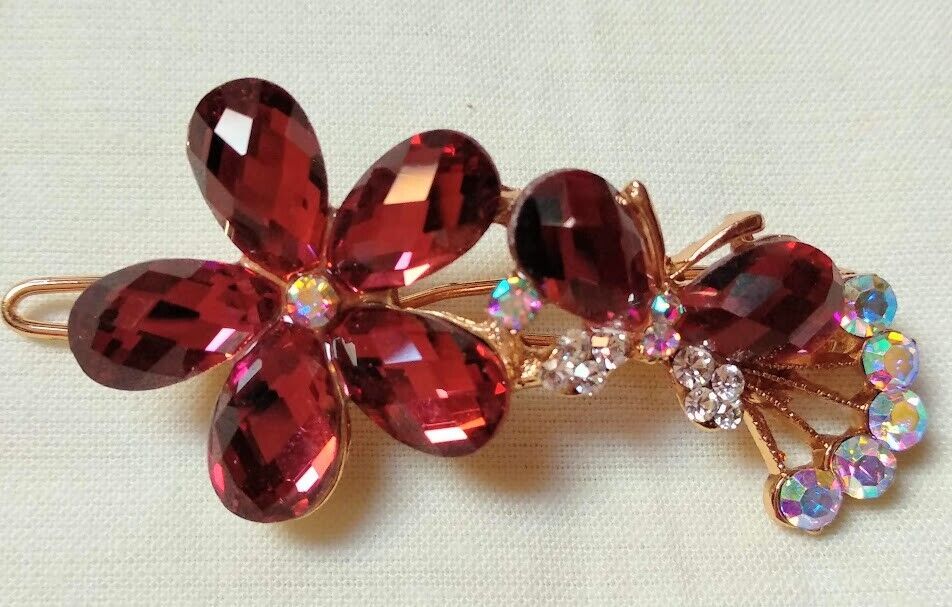 Pasador pelo color dorado mujer piedras de colores Nuevo - Imagen 6