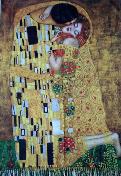 Pasmina Cashmere estampado inspirado cuadro Klimt Nuevo con etiquetas (105) - Imagen 4