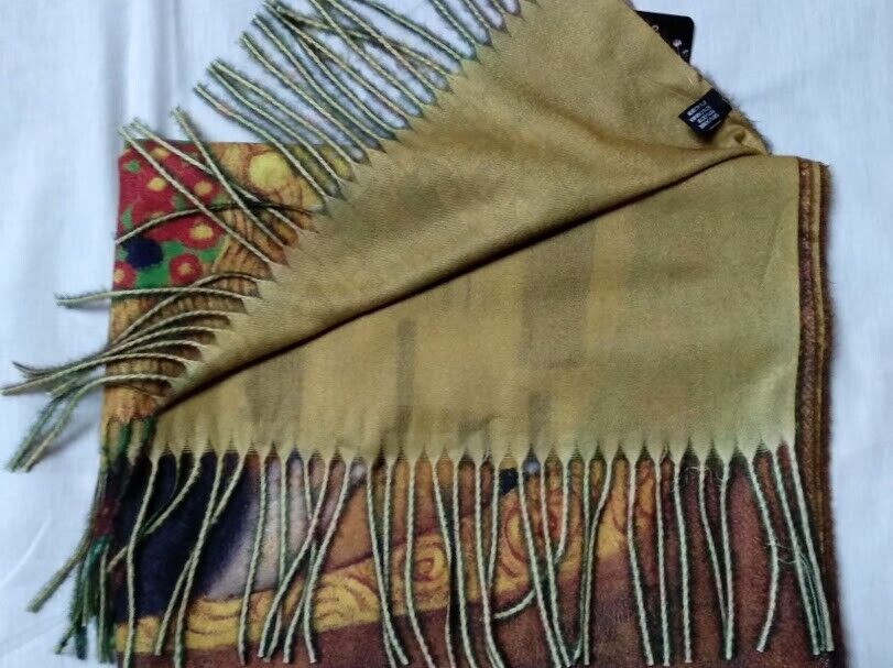 Pasmina Cashmere estampado inspirado cuadro Klimt Nuevo con etiquetas (105) - Imagen 7