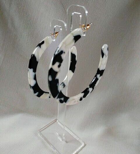 Pendientes bisutería acetato mujer aro cierre presión nuevo con etiquetas