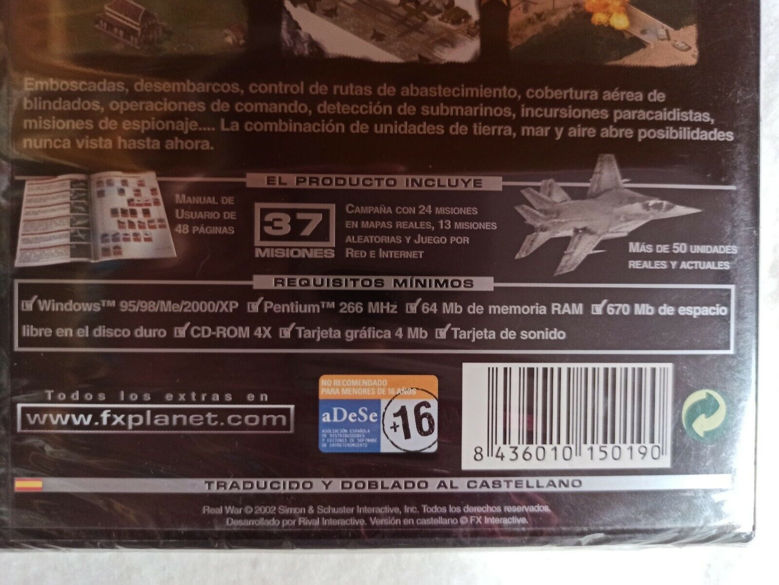 Real War PC SOLO WIN 95 98 XP Y 2000 Nuevo precintado (140) - Imagen 4