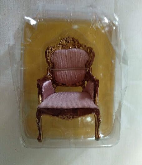 Casas de muñecas Sillon dorado con tapiceria color lila  Nuevo y precintado (96)