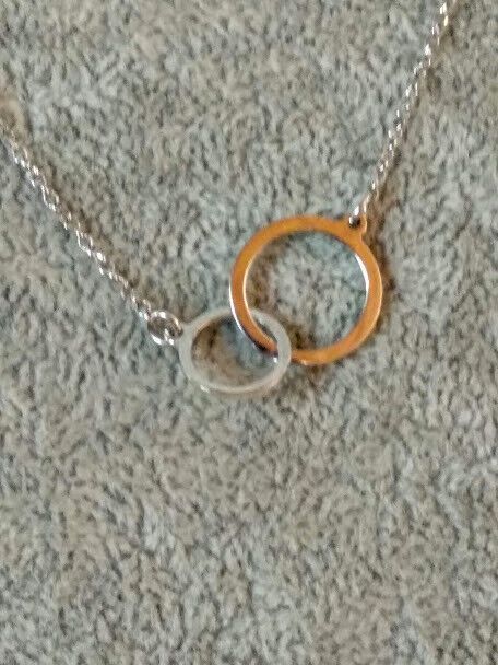 Collar aros enlazados gargantilla mujer Plata de Ley Rodiada Nuevos (106) - Imagen 4