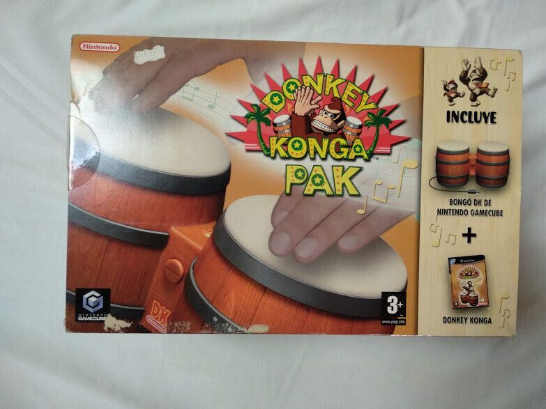 Donkey Konga Pak Juego + Bongo Nintendo GameCube Nuevo y precintado Pal