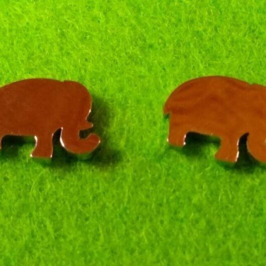 Pendientes acero mujer colección primavera elefante con presión