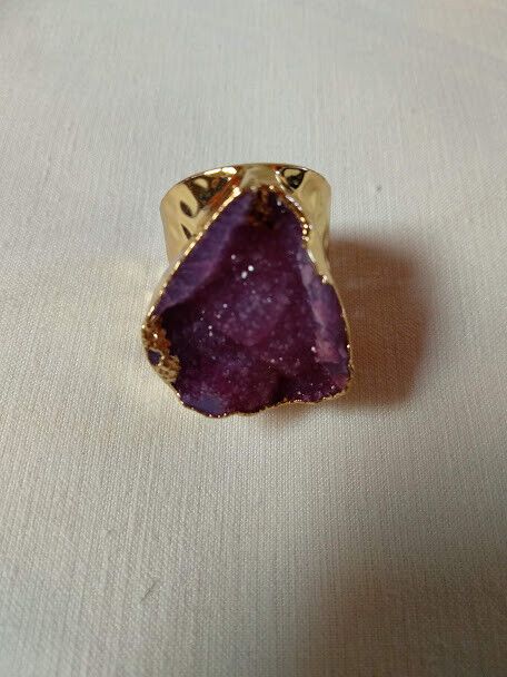 Anillo sortija mujer bisutería geoda colores Nuevo - Imagen 9
