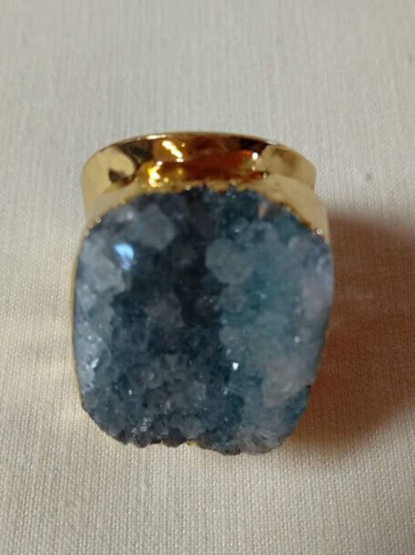 Anillo sortija mujer bisutería geoda colores Nuevo - Imagen 10